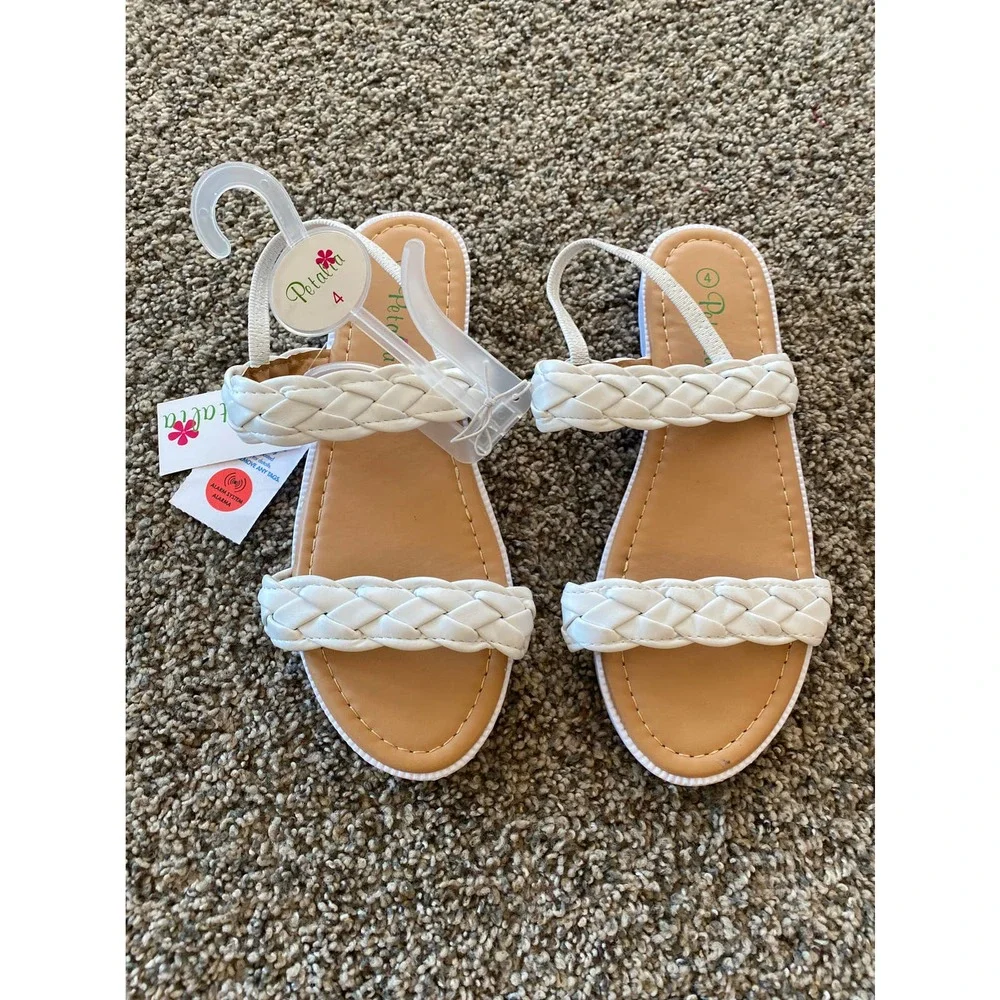 Petalia White Sandals - Size 4 - Picture 1 of 3